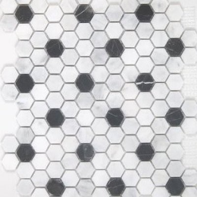 hexagon black dot mosaic 236280
